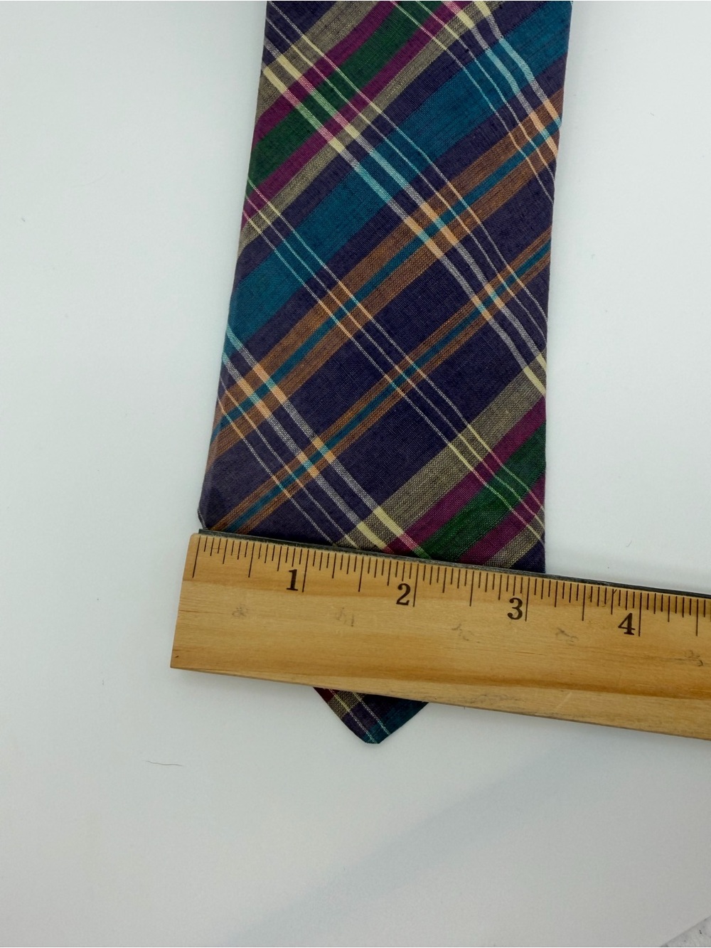 Brooks Brothers Makers All Cotton Madras Plaid Tie USA Preppy Ivy Style - Picture 6 of 6